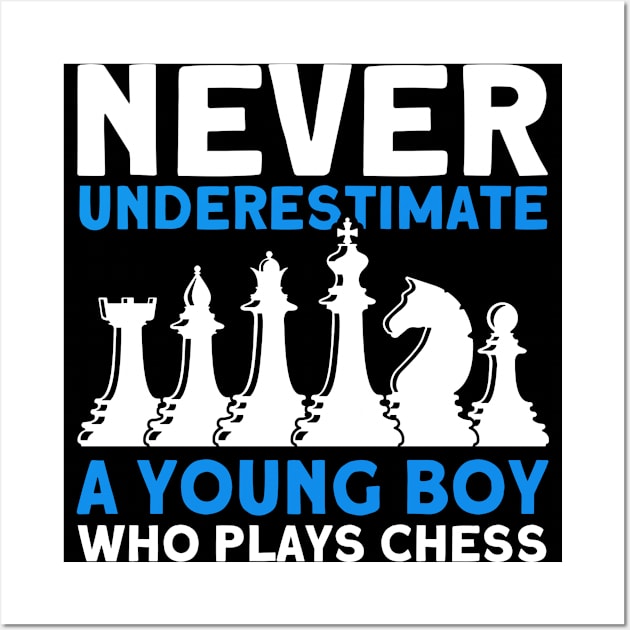 Young boy who plays Chess Chess Player Wall Art by Toeffishirts